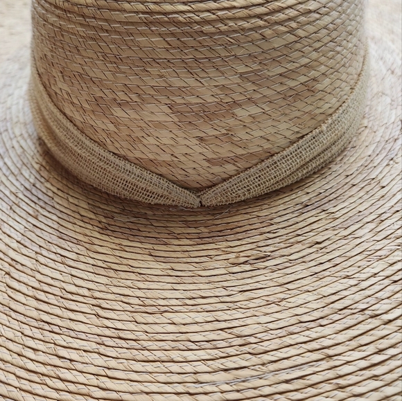 Handmade Tan Straw Southwestern Sun Hat Made In Mexico - Picture 5 of 8